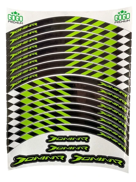 Bajaj Dominar Jant Şeridi Reflektörlü Yeşil-Siyah ürün görseli