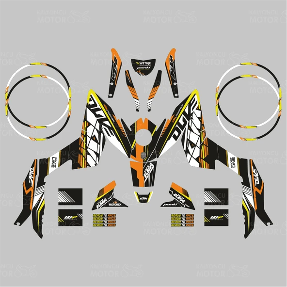 KTM Duke 200 Sport Line Sticker Set Yellow - 2
