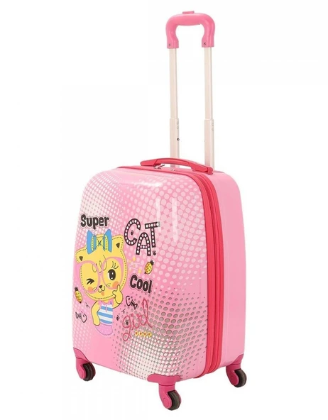 Çocuk Valizi Pembe Kedi Baskılı 8683255010066 - 2