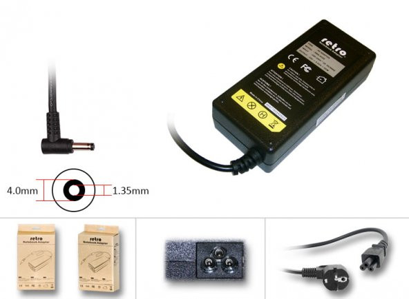 Asus X540N, X540NA, X540NA-GO034T Adaptör Cihazı, Şarj Aleti (65W) - 2