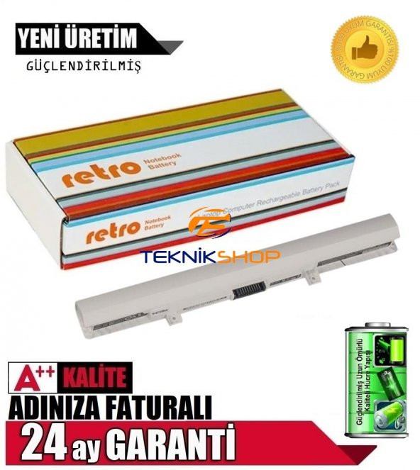 Toshiba Satellite L50D-B-17X, L50D-B-17Z Beyaz Notebook Bataryası - Laptop Pili - (4Cell Akü) - 3