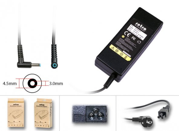 HP HSTNN-CA40 HSTNN-DA35 HSTNN-DA40 Notebook Şarj Adaptörü (90W) 19.5V/4.62A - 2
