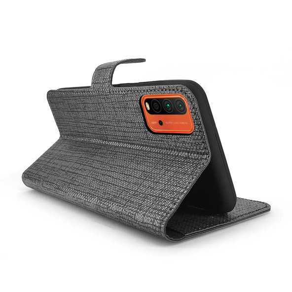 Xiaomi Redmi 9T Kılıf FitCase Fabric Kapaklı Cüzdanlı - 7