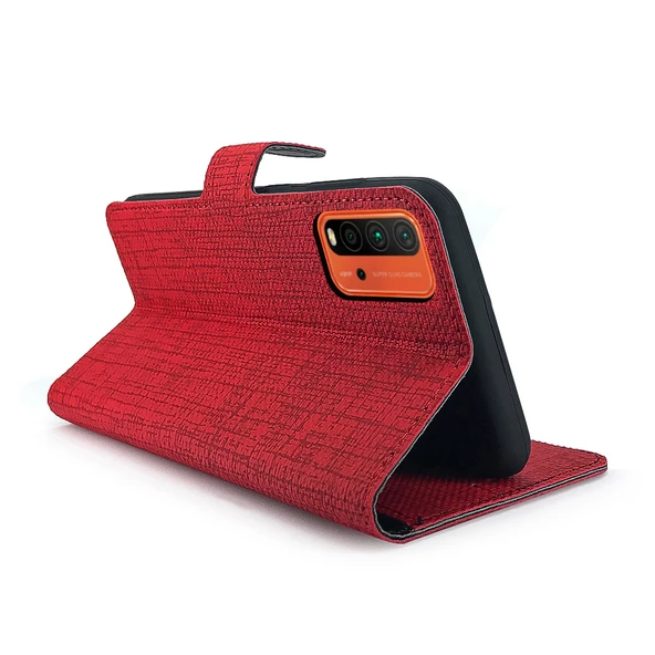 Xiaomi Redmi 9T Kılıf FitCase Fabric Kapaklı Cüzdanlı - 10