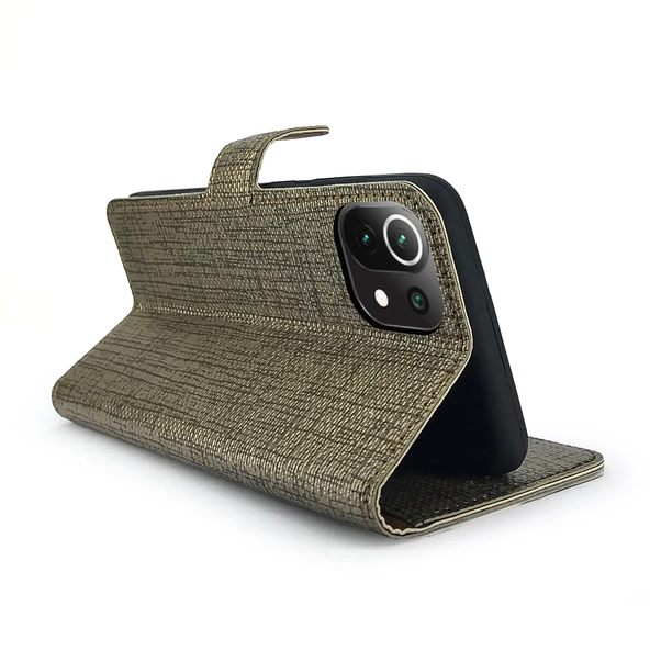 Xiaomi Mi 11 Lite Kılıf FitCase Fabric Kapaklı Cüzdanlı - 4