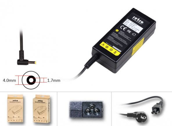 Casper Ultrabook 19V 3.42A (65W) 4.0*1.7 Notebook Adaptö RNA-HR02 ürün görseli