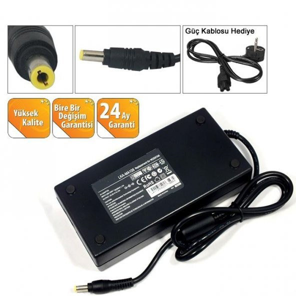 Monster Abra A5 V16.7 Notebook Adaptörü Şarj Cihazı (120W) - 2