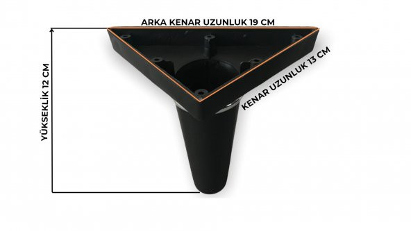 Mobilya Koltuk Ayağı Baza Çekyat Chester Oturma Grubu Ayağı Siyah 12 Cm 8 Adet - 2