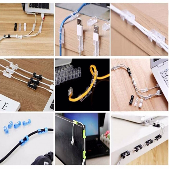 20'li Yapışkanlı Kablo Düzenleyici Ve Toplayıcı Klips - 3