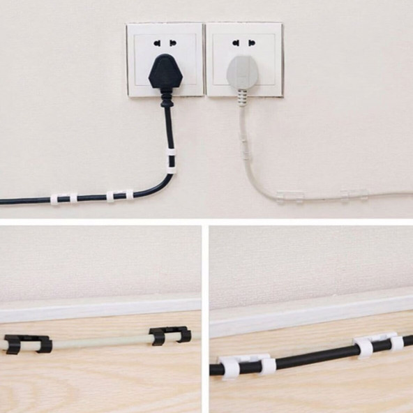 20'li Yapışkanlı Kablo Düzenleyici Ve Toplayıcı Klips - 6