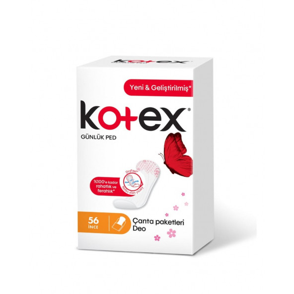 Kotex İnce Günlük Parfümlü Ped 56'lı ürün görseli 1