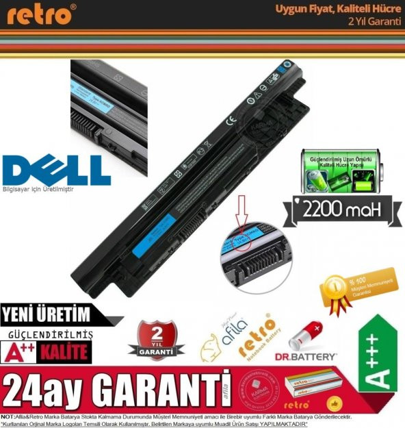 Dell Vostro 2421 2521 Notebook Bataryası, Pili - 4 Cell (14.8V) - Resim 2