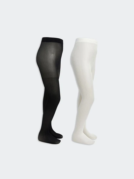 LCW Kids Siyah Kız Çocuk İnce Külotlu Çorap 2'li