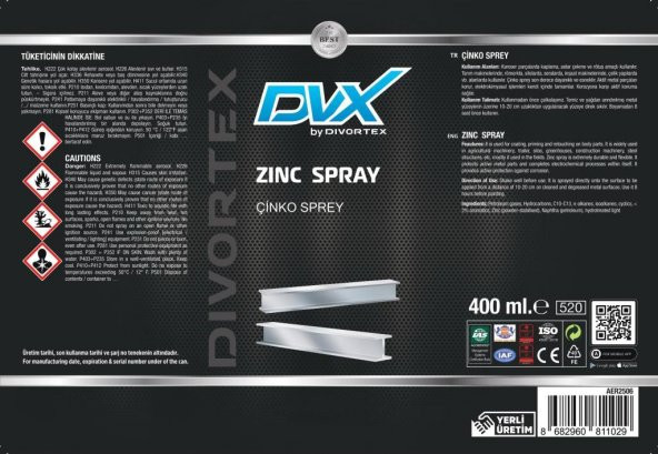 Divortex Çinko Sprey 400 Ml - 2