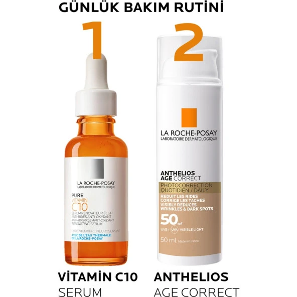 La Roche-Posay Anthelios Age Correct CC Renkli 50 Faktör Güneş Kremi 50 ml - Resim 4
