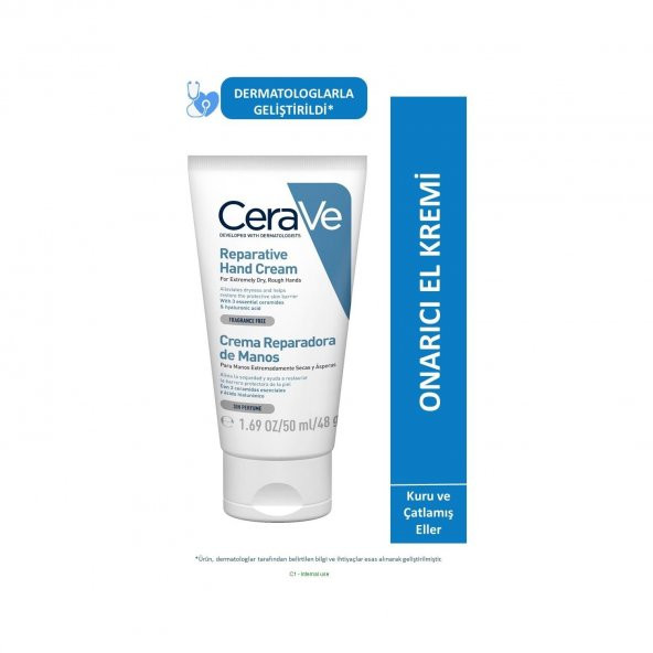 Cerave Kuru ve Sertleşmiş Eller İçin Onarıcı El Kremi 50 ml