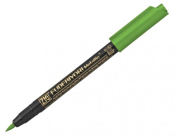 Zig Fudebiyori Metallic Brush Pen Yaldızlı Fırça Uçlu Marker Kalem LT Green