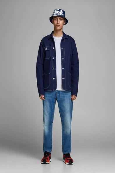 JACK JONES Erkek Bisiklet Yaka Tişört 12156101 - Resim 3