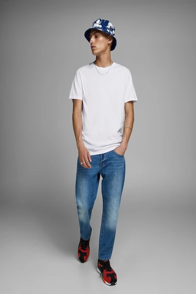 JACK JONES Erkek Bisiklet Yaka Tişört 12156101 - Resim 4