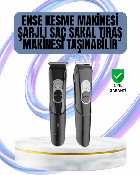 HERŞEYTREND Ergonomik Tasarımlı, 3 Taraklı Profesyonel Şarjlı Saç Sakal Tıraş Makinesi