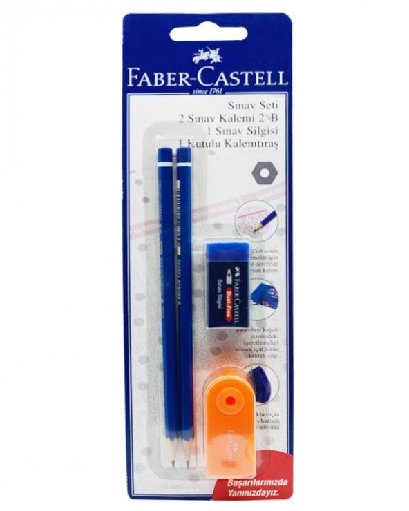 Faber Castell Sınav Kalemi Seti (2B Kalem - Silgi - Kalemtıraş)