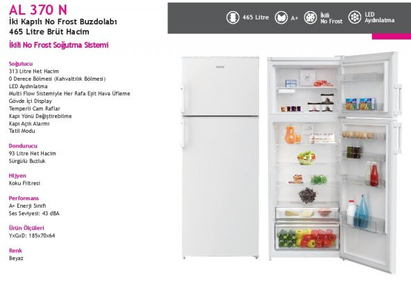 Altus AL-370 NE 406 Net Litre No-Frost Buzdolabı - 3