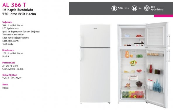 Altus AL-366 B 503 Net Litre Buzdolabı - 2