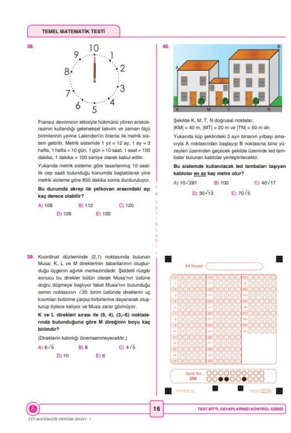 Matmaster TYT Matematik 10 Deneme BekoSistem - 2