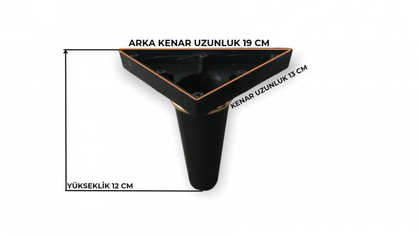 Koltuk Ayağı Baza Çekyat Chester Oturma Grubu Ayak Siyah 12 Cm 1 Adet - Resim 2