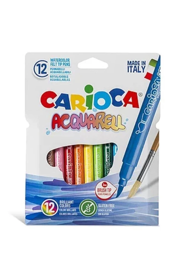 Carioca Keçeli Boya Kalemi Acquarell Fırça Uçlu 12'li