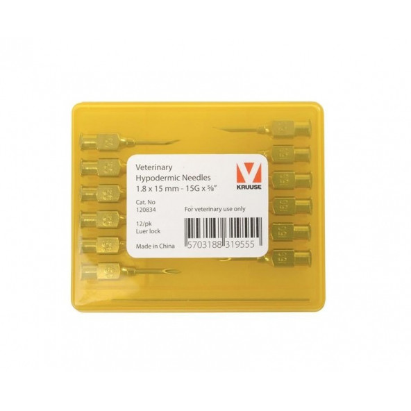 KRUUSE-VET Enjektör İğnesi 1.8 x 15 mm (12 Adet) ürün görseli