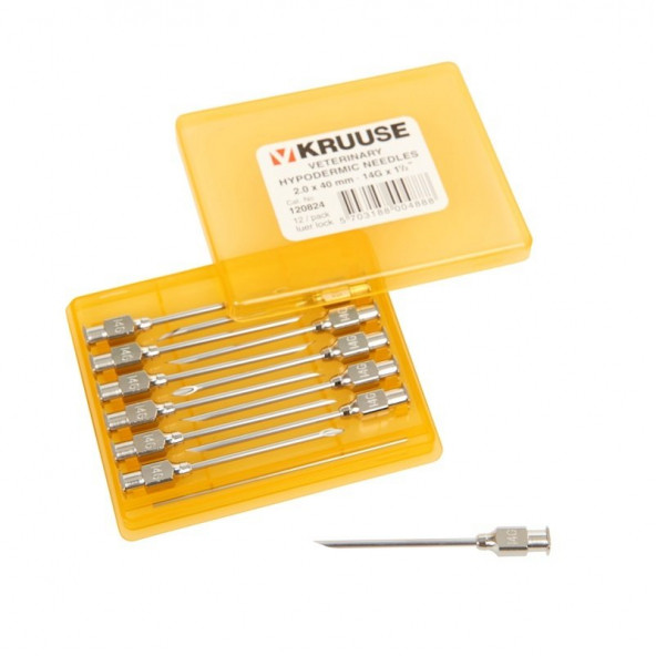 KRUUSE-VET Enjektör İğnesi 2.0 x 40 mm (12 Adet) - 2