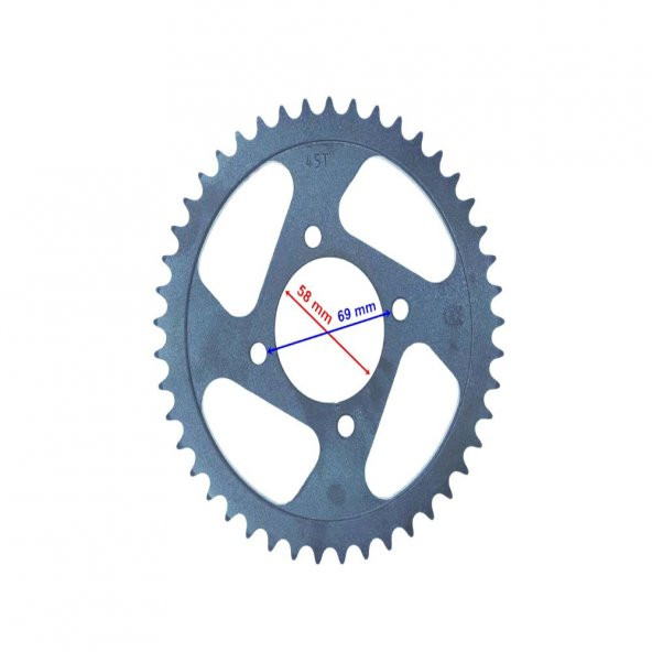 Cf Moto Nk 150 Arka Dişli 428-45T İç 58X4 Delikli Öm