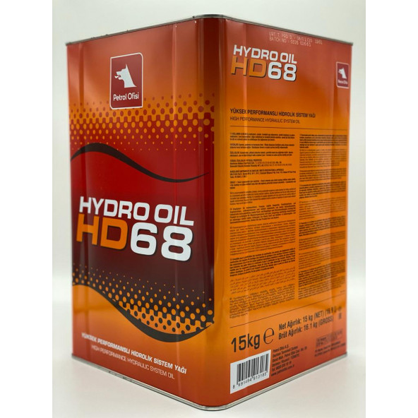 Petrol Ofisi Hydro Oil HD 68 15 Kg(17 LT) Hidrolik Sistem Yağı