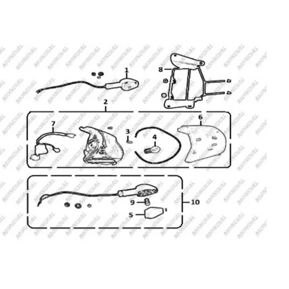 Mondial 125 Mx Far Braketi Orj * ürün görseli 1