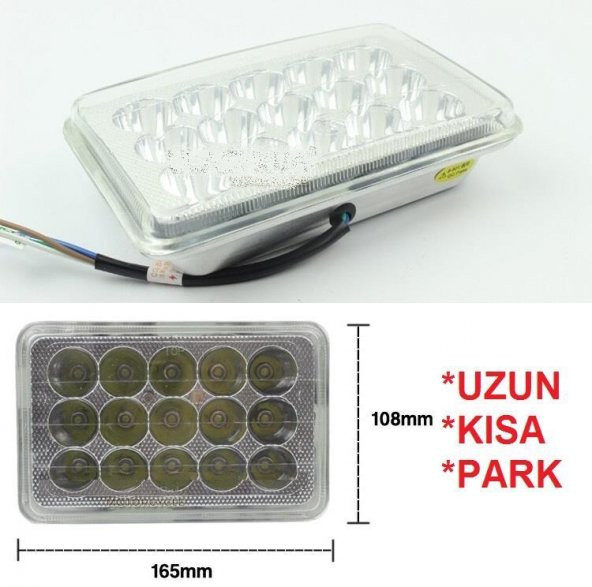 125 Agk Far Atomu Kare İç 15 Led Li - 1