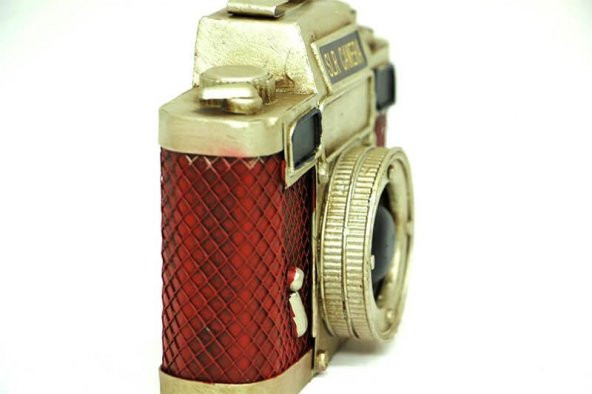 himarry Dekoratif Metal Fotoğraf Makinesi Obje Biblo Vintage Hediyelik - Resim 3