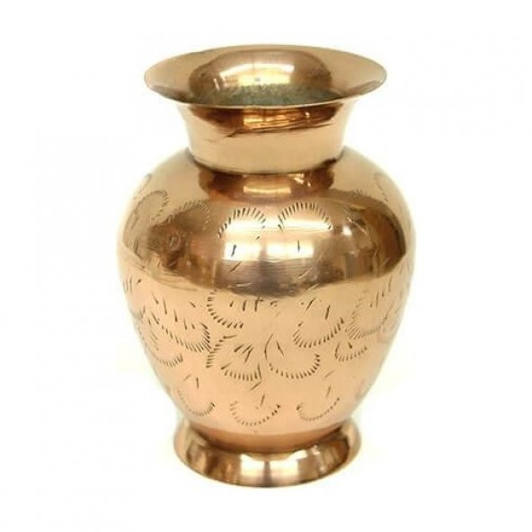 himarry Vazo Düz İşlemeli Model Tamamı Pirinç Dekoratif Hediyelik - 2