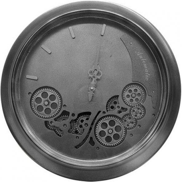 himarry Saat Çarklı Yuvarlak Duvar Saati Dekoratif Hediyelik