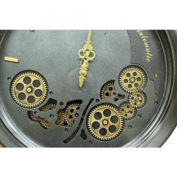 himarry Saat Çarklı Yuvarlak Duvar Saati Dekoratif Hediyelik - 2