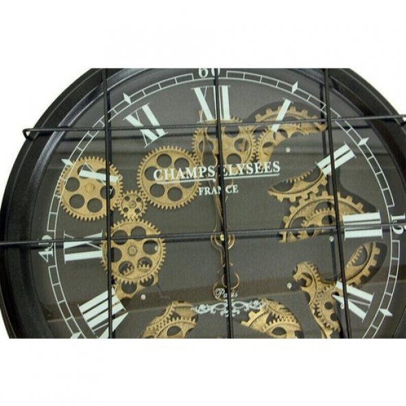 himarry Saat Çarklı Izgaralı Duvar Saati Dekoratif Ev Ofis Hediyelik - 2