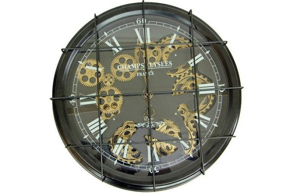 himarry Saat Çarklı Izgaralı Duvar Saati Dekoratif Ev Ofis Hediyelik - 5