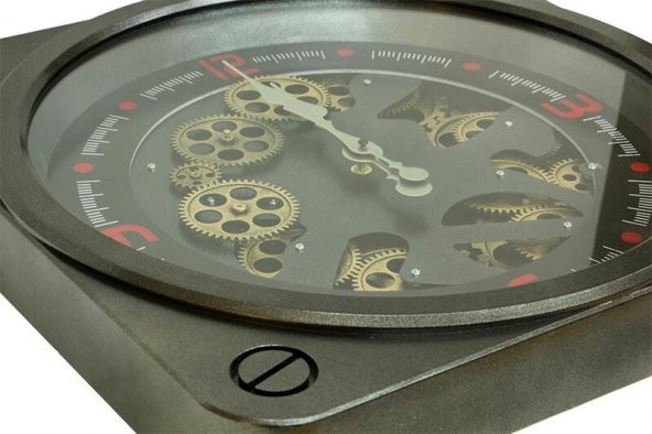 himarry Saat Çarklı Kare Duvar Saati Dekoratif Ev Ofis Hediyelik - 8