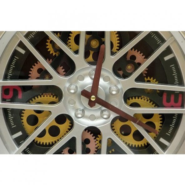 himarry Saat Çarklı Jant Modeli Duvar Saati Dekoratif Ev Ofis Hediyelik - 2