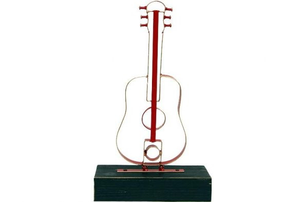 himarry Obje Gitar Ahşap Standlı Biblo Dekoratif Ev Ofis Hediyelik - 2