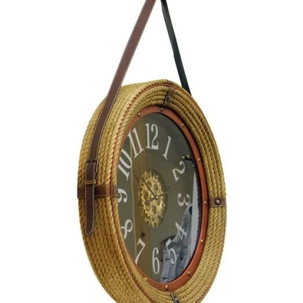 Saat Çarklı Askılı Duvar Saati Dekoratif Ev Ofis Hediyelik - 2