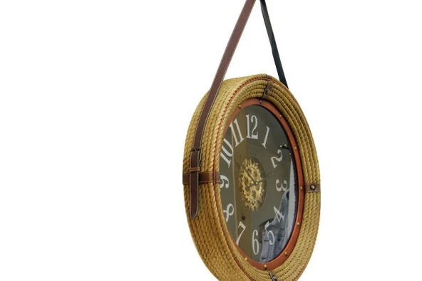 Saat Çarklı Askılı Duvar Saati Dekoratif Ev Ofis Hediyelik - 6