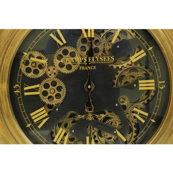 Saat Çarklı Kare Roma Rakamlı Duvar Saati Dekoratif Hediyelik - 2