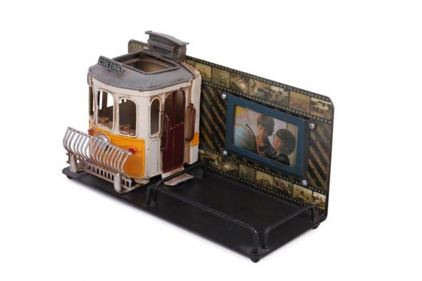 himarry Dekoratif Metal Kalemlik Çerçeveli Tramvay Temalı Hediyelik