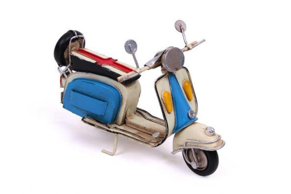 himarry Dekoratif Metal Scooter Vintage Dekoratif Ev Ofis Hediyelik - Resim 5
